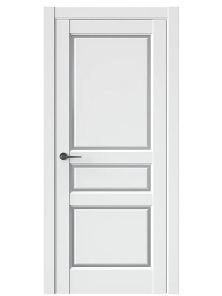 Двери WestStyle  LVT 5 Белая Вуаль/ Графит Сатинат ДО