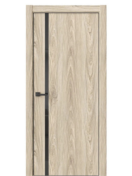 Двери WestStyle  "IN 36" Дуб Мюнстер /Чёрное Lacobel /алюм.кромка  ДО