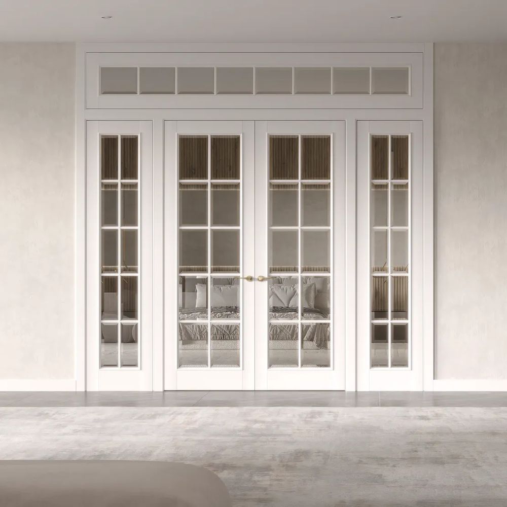 Двери WestStyle En 2 Emlayer бежевый / Бронза Сатинат  ДО