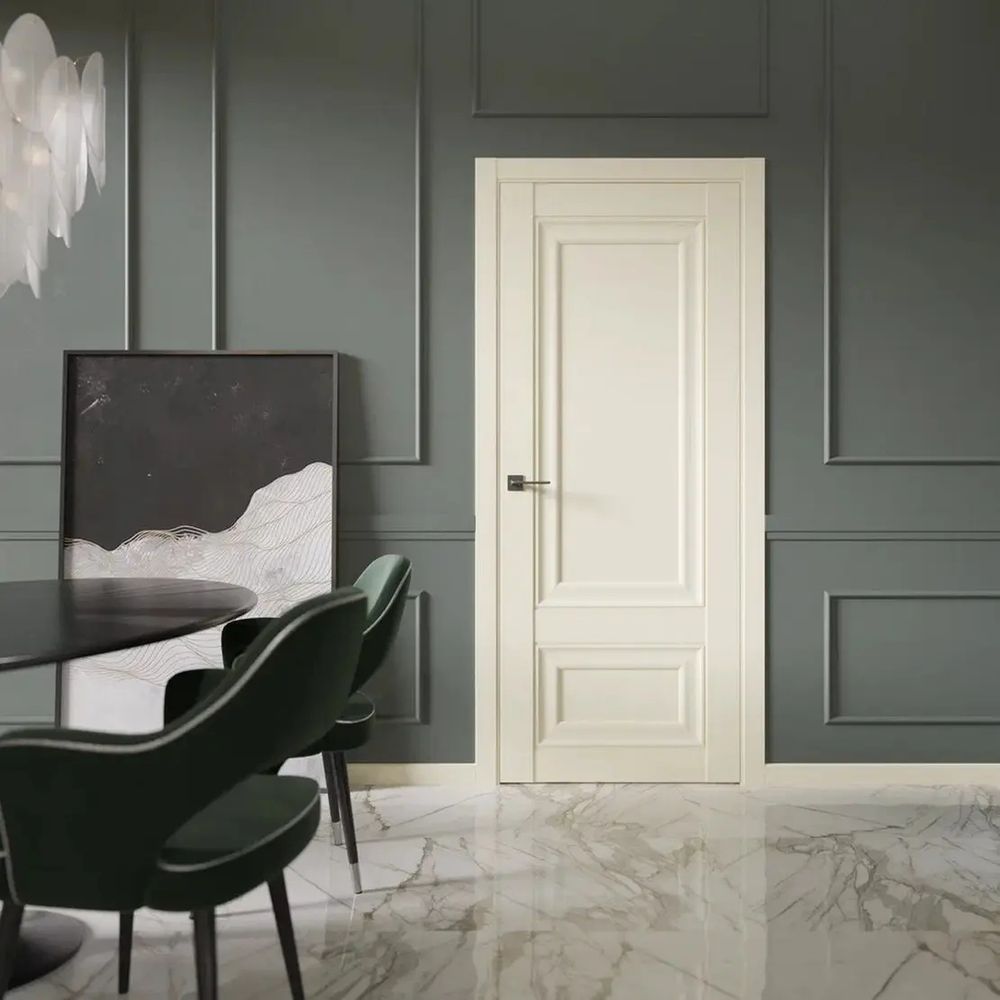 Двери WestStyle HR3 Emlayer белый /молдинг черный  ДГ