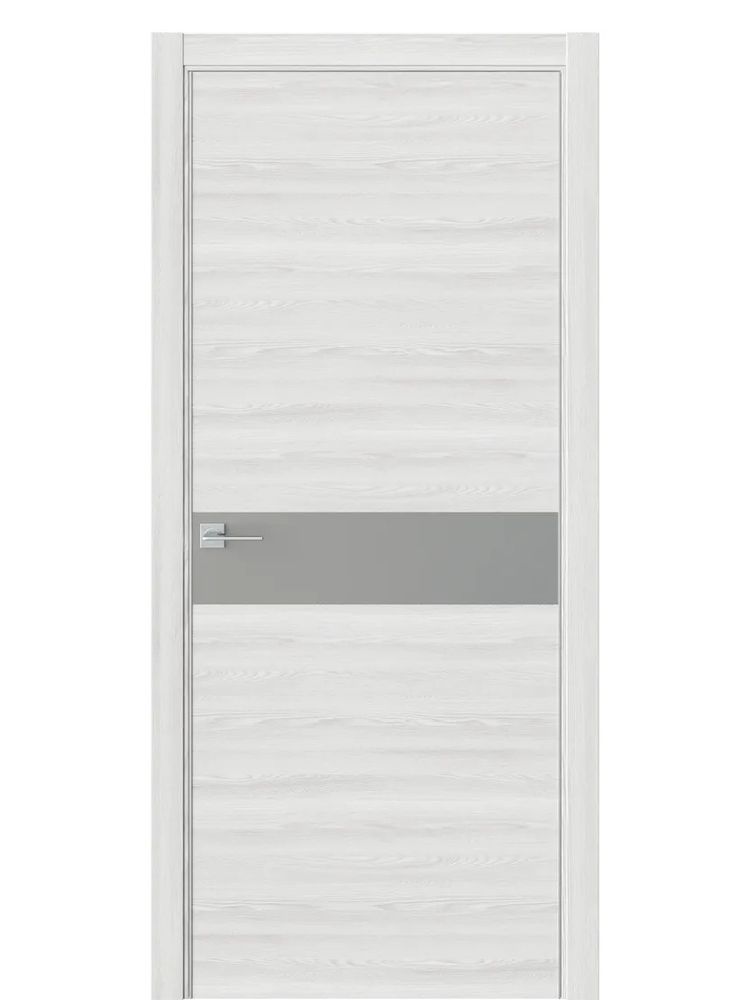 Двери WestStyle  "IN 1" Клен Айс /Зеркало сатин графит /алюм.кромка  ДО