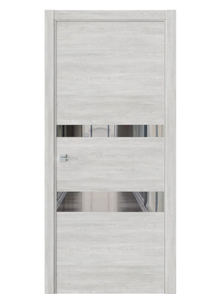 Двери WestStyle  "IN 16" Дуб Оксфорд /Зеркало Графит /алюм.кромка  ДО