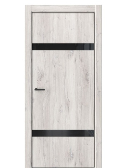 Двери WestStyle  "IN 3" Дуб Джуно /Чёрное Lacobel /алюм.кромка  ДО