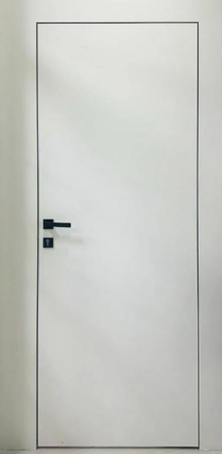 Межкомнатные скрытые двери WestStyle Invisible IFL9 REVERSE EVO 59мм ЧЕРНЫЙ алюм.кромка с 4-х сторон