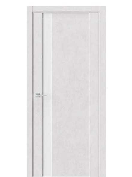 Двери WestStyle F28 Бетон лайт /Белое Lacobel  ДО