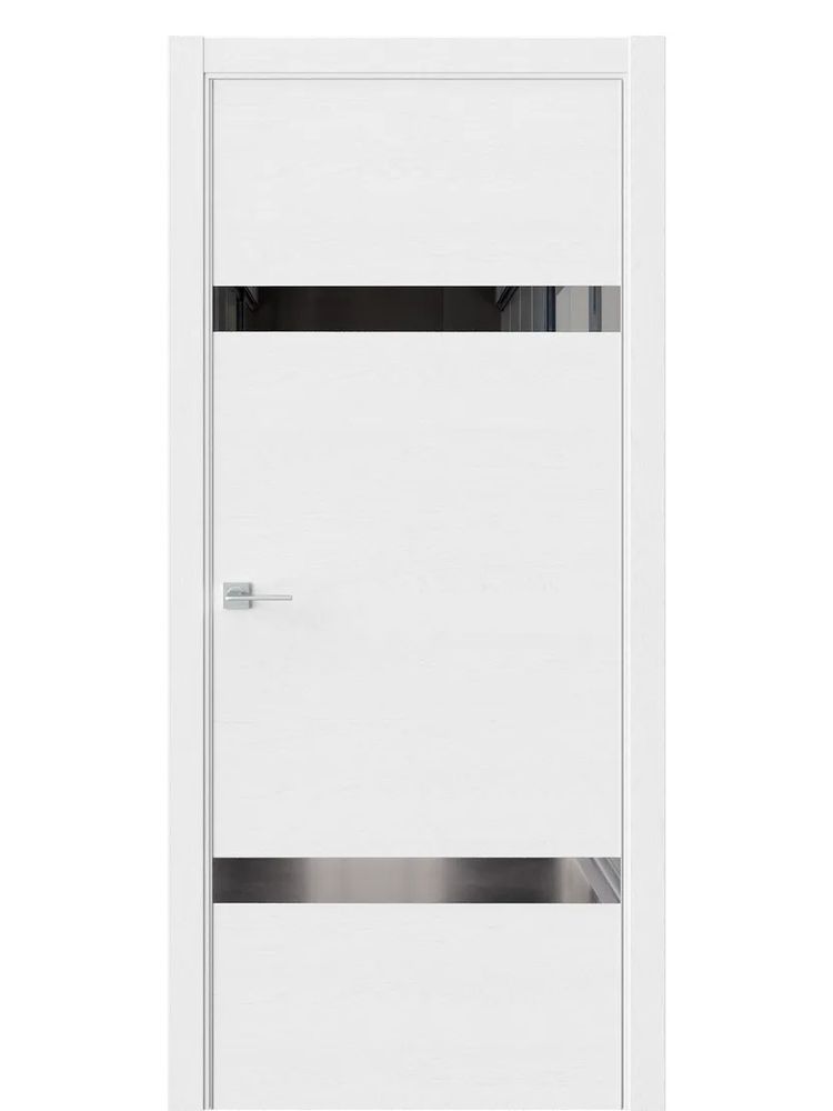 Двери WestStyle  "IN 3" Дуб Винта /Зеркало графит /алюм.кромка ДО