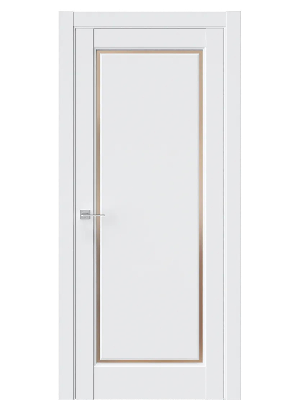 Двери WestStyle  LVT 1 Emlayer Белый/ Бронза Сатинат ДО