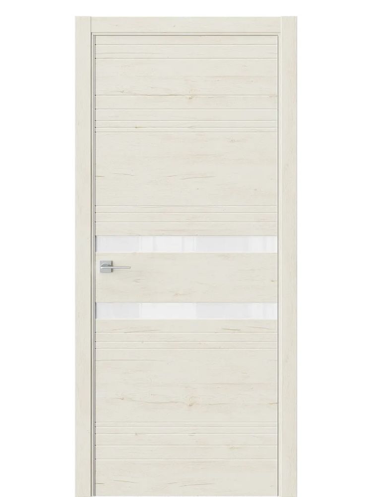 Двери WestStyle  "IN 13" Дуб Джентл /Аляска Lacobel /алюм.кромка ДО