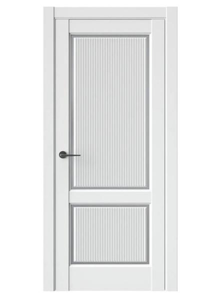 Двери WestStyle  LVT 3 FL Белая Вуаль/ Графит Сатинат ДО