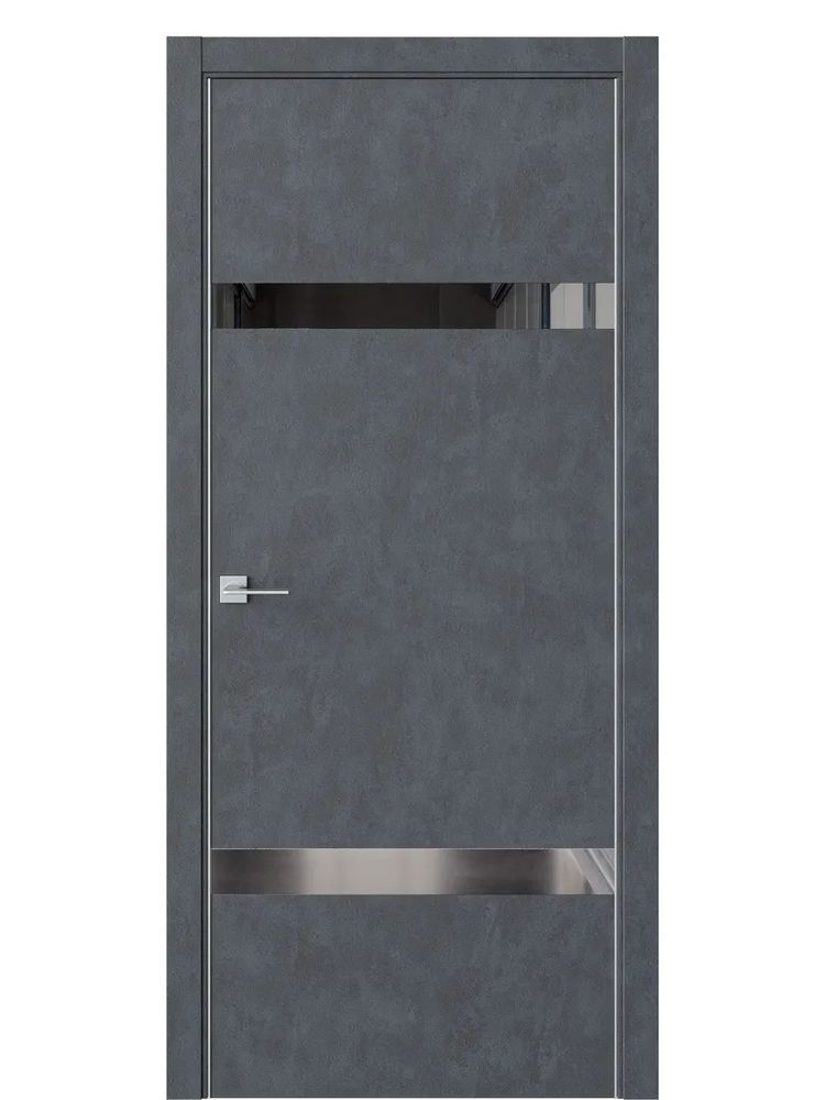 Двери WestStyle  "IN 3" Бетон Маренго /Зеркало графит /алюм.кромка ДО
