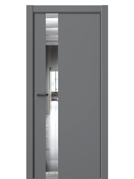 Двери WestStyle  "IN 2" Альпийская Ночь /Зеркало /алюм.кромка ДО