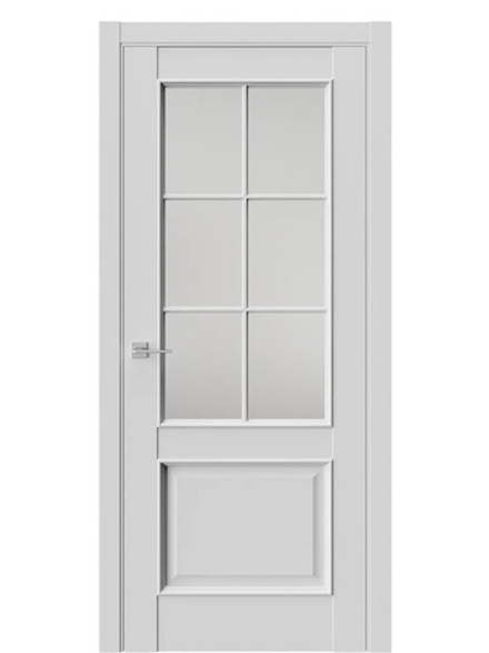 Двери WestStyle En 6 Emlayer серый / Белое Сатинат  ДО