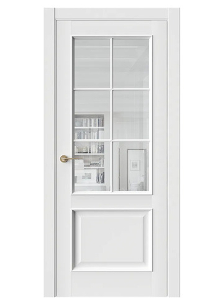 Двери WestStyle En 6 Emlayer белый / Прозрачное стекло  ДО