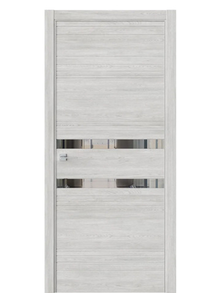 Двери WestStyle  "IN 13" Дуб Оксфорд /Зеркало Графит /алюм.кромка  ДО