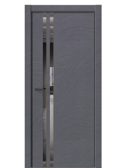 Двери WestStyle  "IN 37" Стоунлайн Дарк /Зеркало графит /алюм.кромка ДО