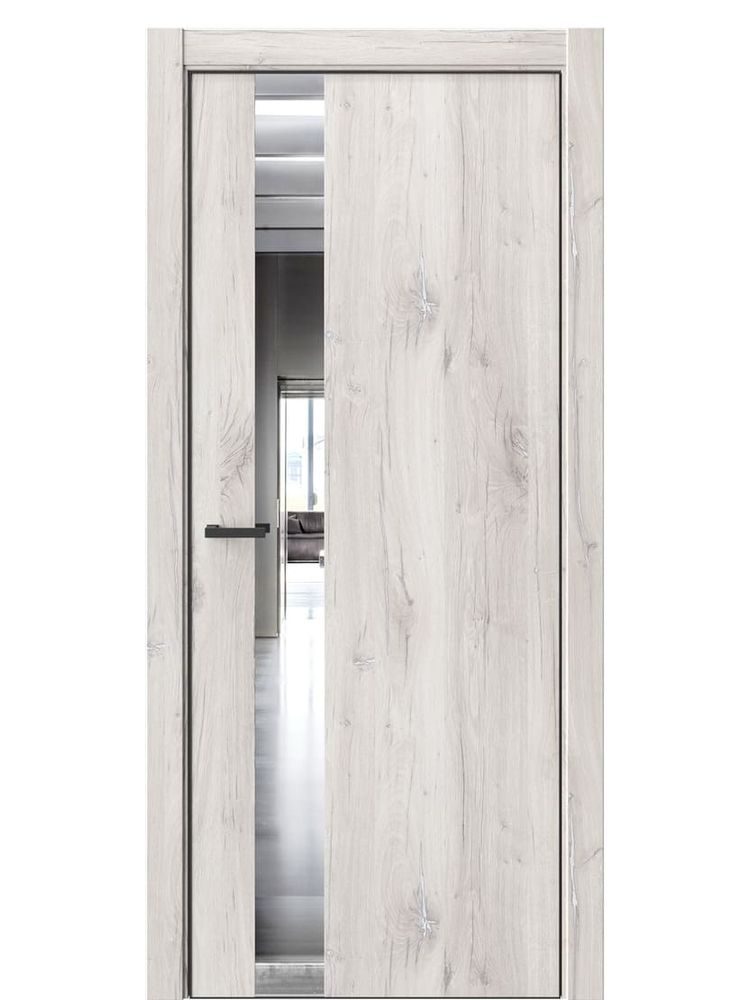 Двери WestStyle  "IN 2" Дуб Джуно /Зеркало /алюм.кромка  ДО