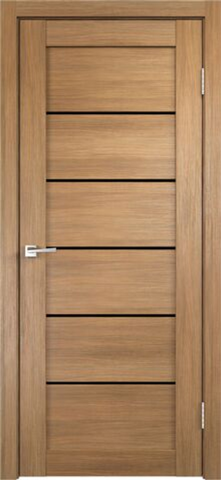 Межкомнатные двери VELLDORIS  LINEA 1 Дуб золотой/лакобель черная (ДО)