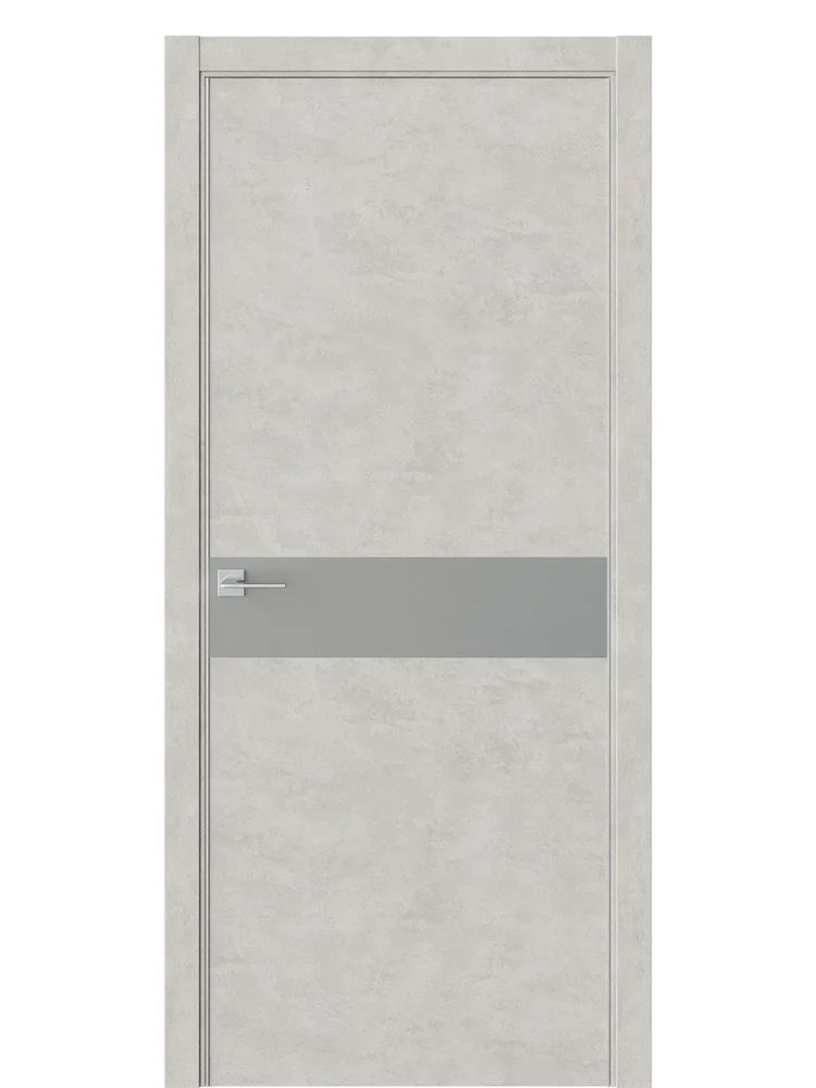 Двери WestStyle  "IN 1" Бетон Смоки /Зеркало сатин графит /алюм.кромка ДО