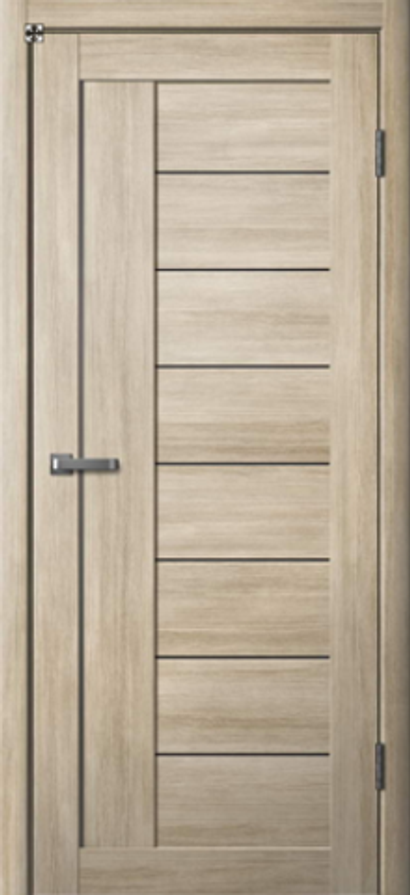 Межкомнатные двери La Stella 201 Ясень латте/Черное стекло/Зеркало ДО