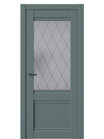 Двери WestStyle  "ChЕ 6" Нефритовый Сад/белое сатинат  ДО