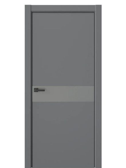 ДВЕРИ WestStyle  "IN 1" Альпийская Ночь /Зеркало сатин графит /алюм.кромка ДО