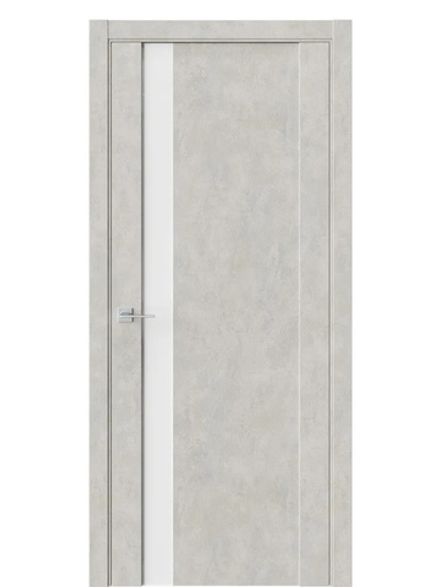 Двери WestStyle F28 Бетон смоки /Белое Lacobel  ДО