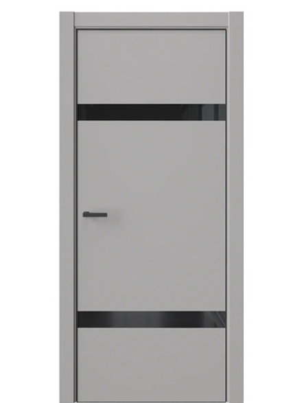 Двери WestStyle  "IN 3" Макиато /Чёрное Lacobel /алюм.кромка  ДО