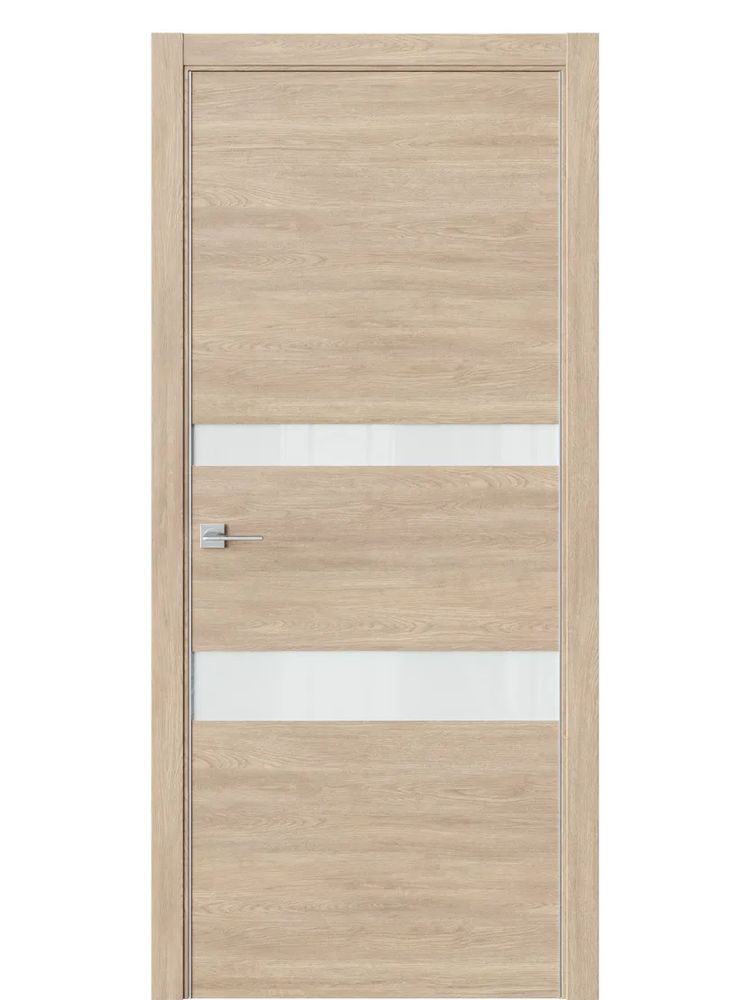 Двери WestStyle  "IN 16" Брандо /Белое Lacobel /алюм.кромка ДО