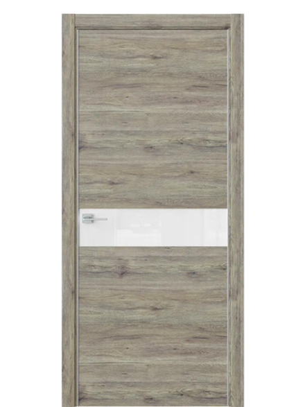 Двери WestStyle  "IN 1" Дуб Эссе /Аляска Lacobel /алюм.кромка  ДО