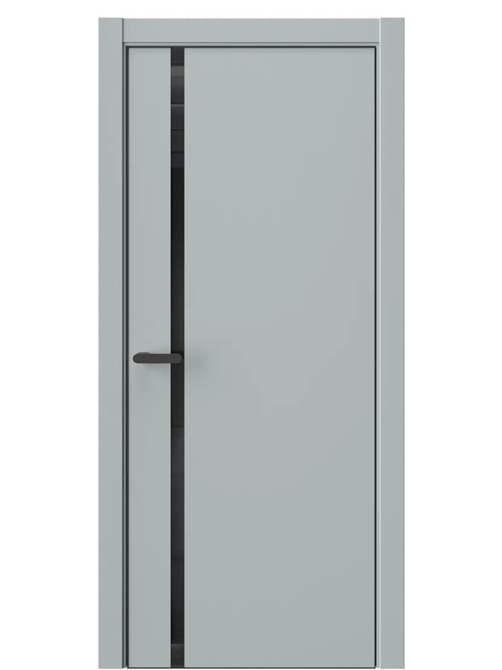 Двери WestStyle  "IN 36" Платиновый Дым /Чёрное Lacobel /алюм.кромка  ДО