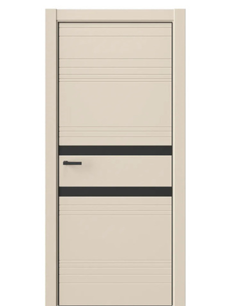 Двери WestStyle  "IN 13" Лазурный Песок /Черное сатин Matelac /алюм.кромка  ДО