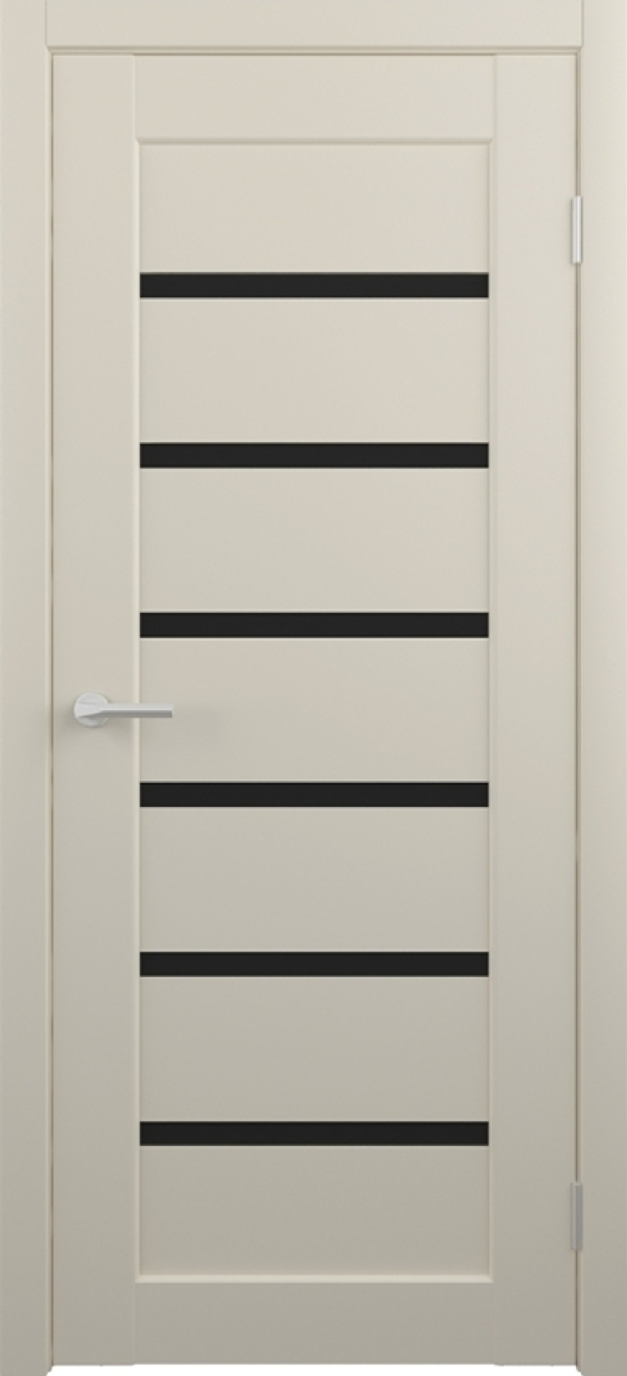 Межкомнатные двери ALBERO "Мальта" Дуб снежный / Черное стекло (ДО)