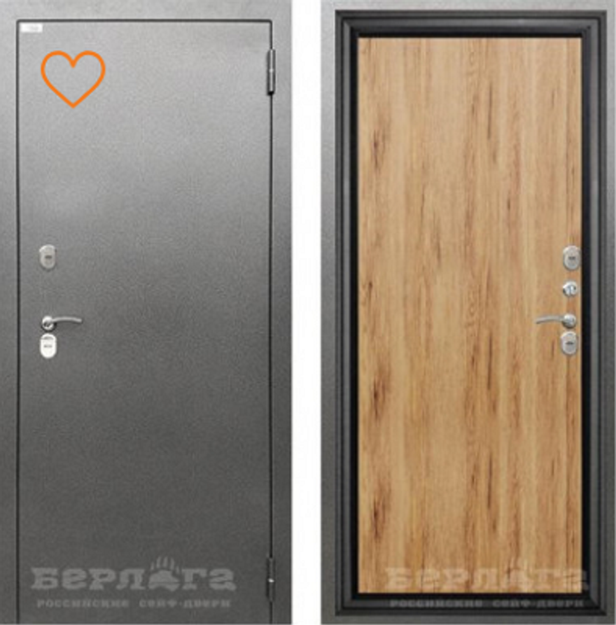 Сейф-дверь берлога 3к термо серебро с терморазрывом антик/рустик соломенный