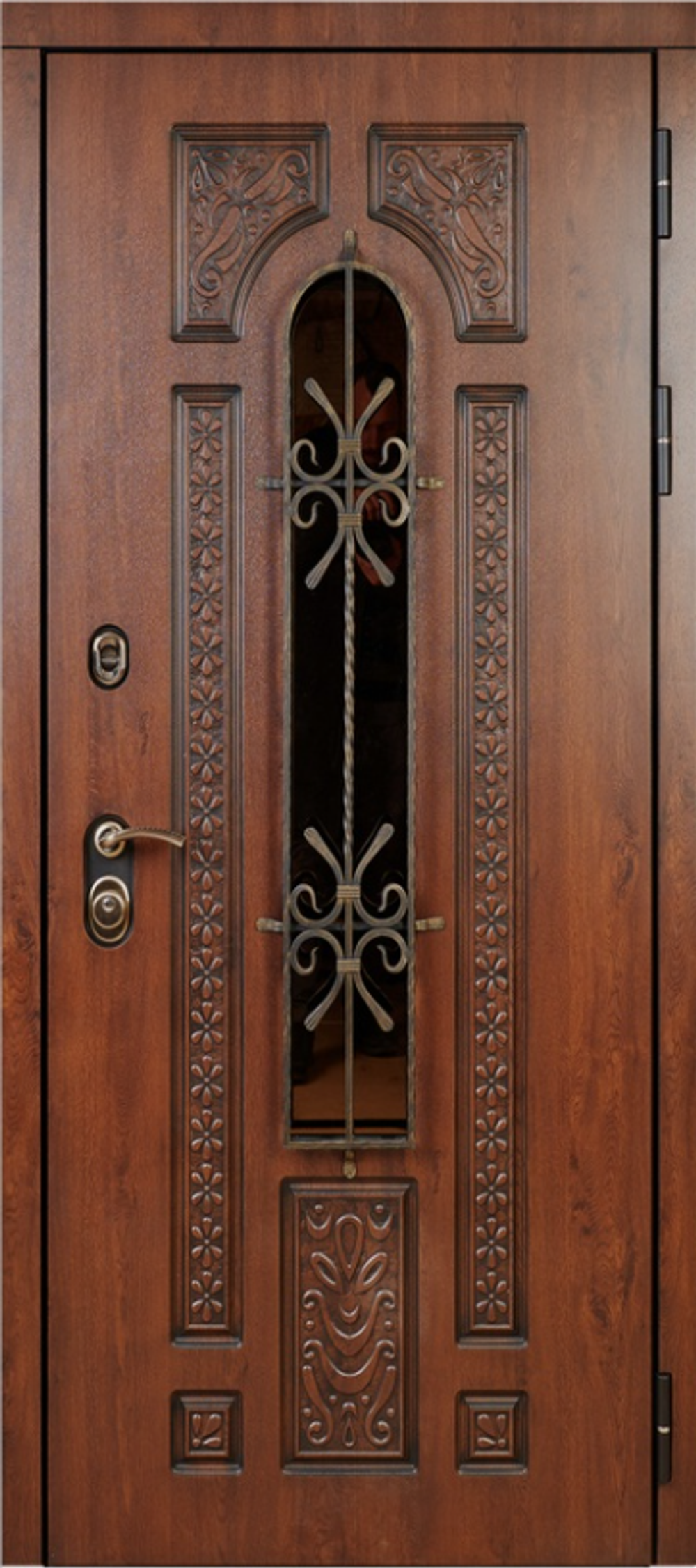 Сейф дверь "Лацио" с терморазрывом, Орех с патиной/Дуб темн