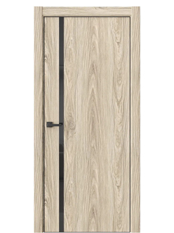 Двери WestStyle  "IN 36" Дуб Мюнстер /Чёрное Lacobel /алюм.кромка  ДО