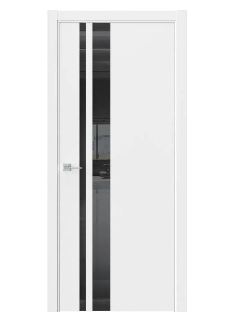 Двери WestStyle  "IN 38" EmLayer Белый /Чёрное Lacobel /алюм.кромка  ДО