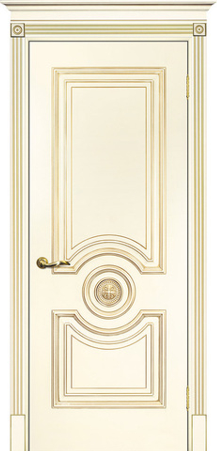 Межкомнатные двери INTERNE DOORS "МОНТАНЬОЛА" Багет-18 (ДГ) Слоновая кость эмаль/патина золото