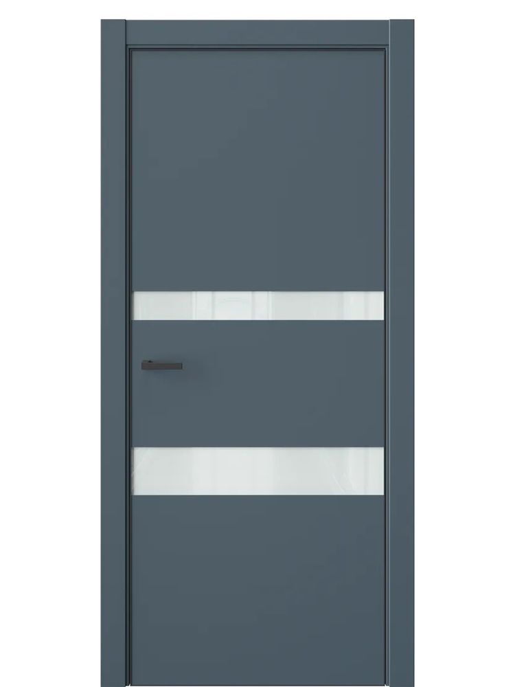 Двери WestStyle  "IN 16" Океанская Волна /Белое Lacobel /алюм.кромка  ДО