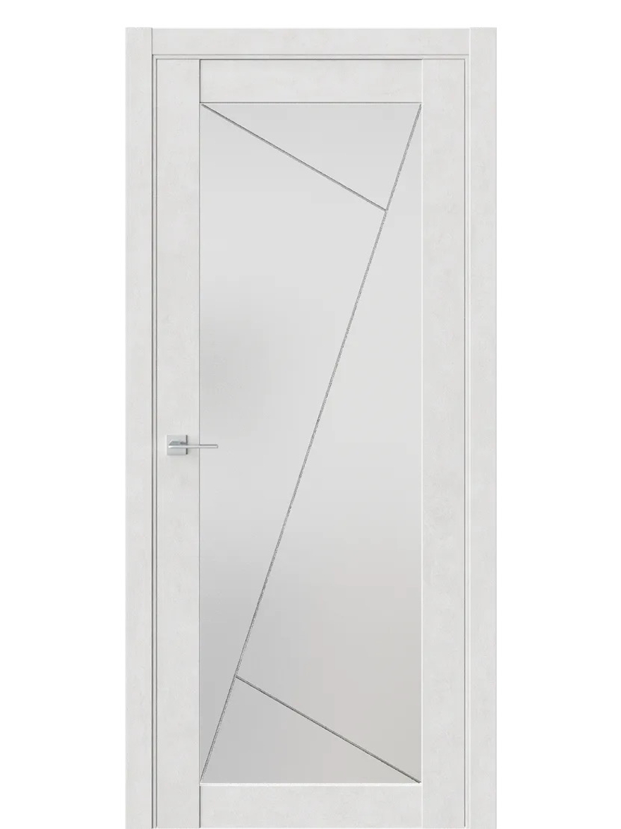 Двери WestStyle  NR2  Бетон Лайт /Белое Сатинат ДО