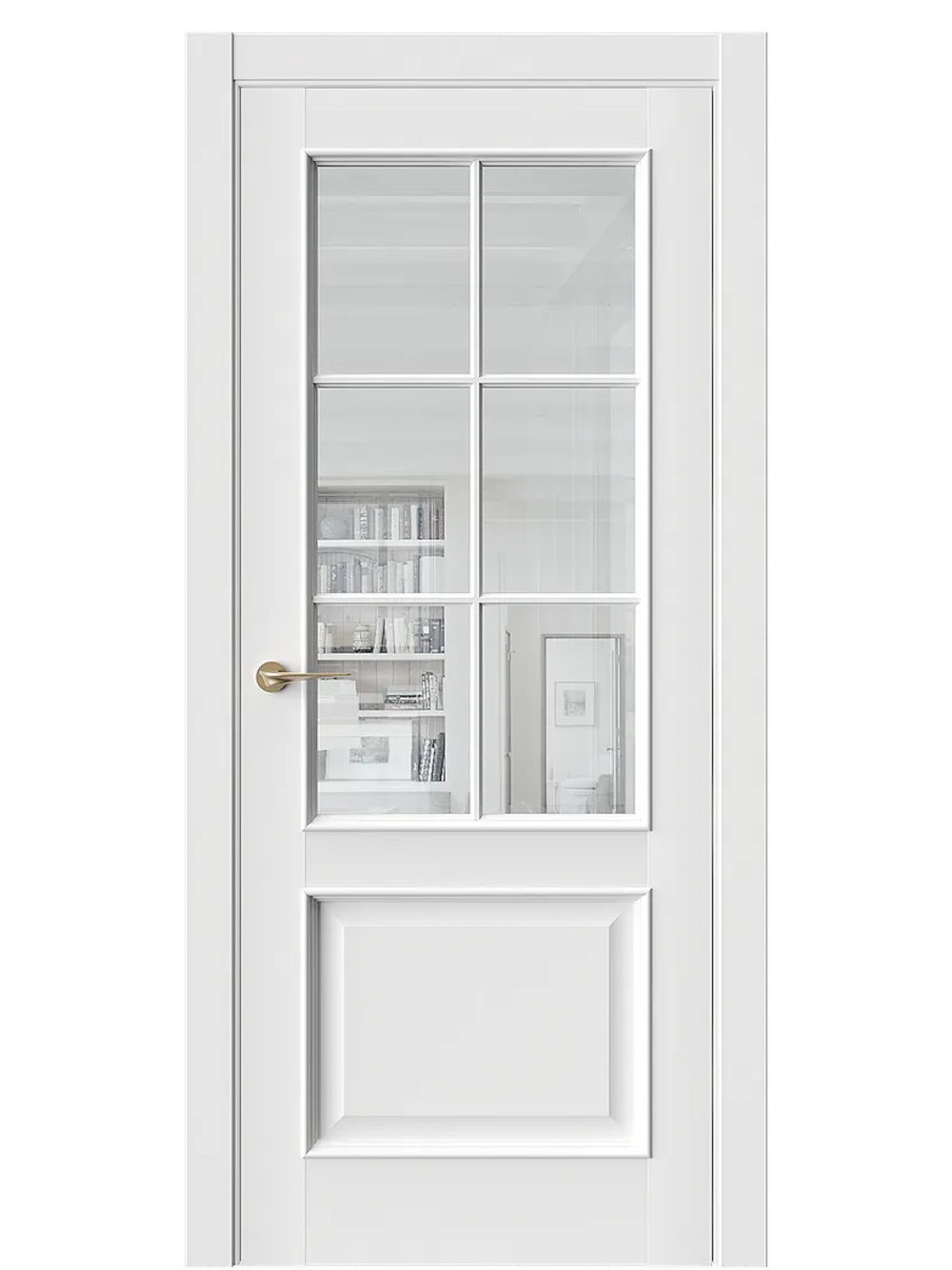 Двери WestStyle En 6 Emlayer белый / Прозрачное стекло  ДО