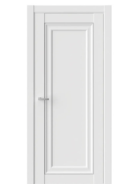 Двери WestStyle HR1 Emlayer белый /молдинг серебро  ДГ