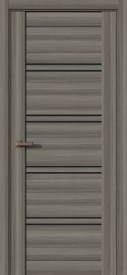 Межкомнатные двери DB-LINE DBQX-41 Миндаль/Черная лакобель