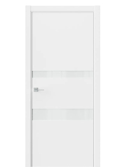 Двери WestStyle  "IN 16" EmLayer Белый /Белое Lacobel /алюм.кромка  ДО