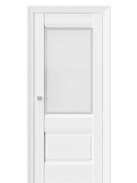 Двери WestStyle  PL11F EmLayer Белый /Белое Сатинат /Молдинг ДО