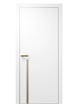Двери WestStyle  "IN М1.1" Меринос Белый /молдинг /алюм.кромка  ДГ
