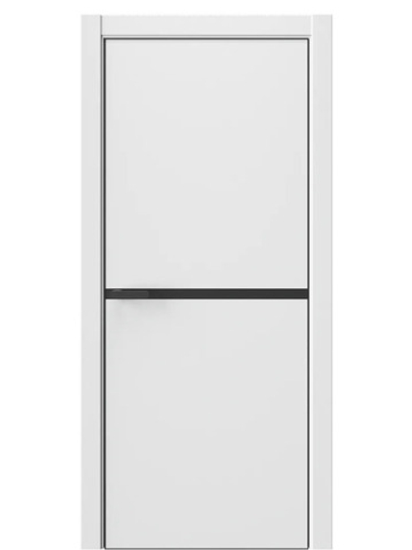 Двери WestStyle  "IN Flain 5" Белая Вуаль /молдинг /алюм.кромка  ДГ