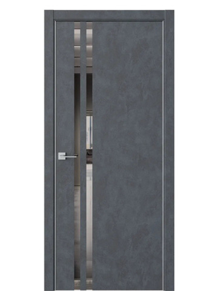Двери WestStyle  "IN 37" Бетон Маренго /Зеркало графит /алюм.кромка ДО
