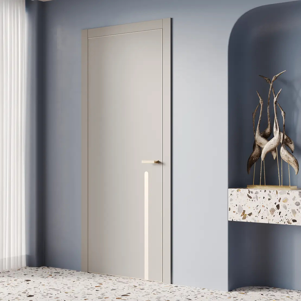 Двери WestStyle  "IN М1.1" Дуб Оксфорд /молдинг /алюм.кромка  ДГ