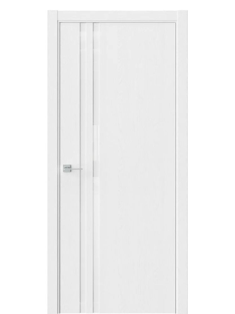 Двери WestStyle  "IN 37" Дуб Винта /Аляска Lacobel /алюм.кромка ДО