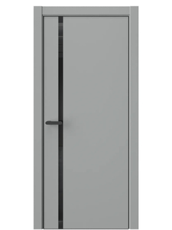 Двери WestStyle  "IN 36" Серая Гавань /Чёрное Lacobel /алюм.кромка  ДО